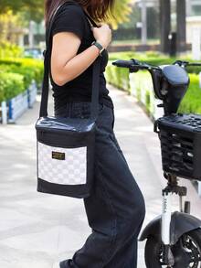 Motorcycle Scooter Front Storage Bag, Touch Screen Phone Window Handlebar Organizer Pouch, 23 X 27 X 12 Cm Zippered Hanging Bag With Front Pocket And Detachable Shoulder Strap For Electric Scooter, Moped, E-Bike, Daily Commuting Accessories - A - View 4