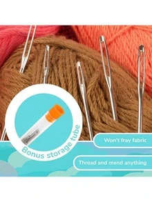 EDCUEBE7 Large Eye Curved Tip Needle, Sweater Sewing Needle, Yarn Knitting Needle, Knitting Tool Set - Large-eye Needle - View 3