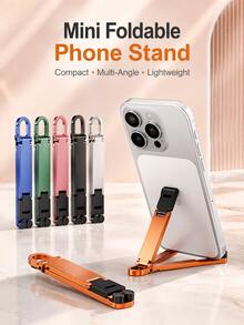 New Foldable Pocket Phone Stand, Portable Carabiner Phone Holder, Multi-Color Desktop And Hanging Stand, Hands-Free Phone Mount, Multifunctional Keychain Phone Holder, Suitable For Daily Carry, Home, Office And Travel Essentials - Multicolor - View 2