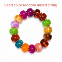 1PC Summer Bohemian Women's Mixed Color ABS Plastic Round Beaded Bracelet 17cm Casual Daily Vacation Accessory - Multicolor - View 7