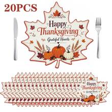 20/50Pcs Thanksgiving Maple Leaf Paper Placemats, Multi-Scenario Use Table Mats, Maple Leaf Shaped Cartoon Style Placemats, Suitable For Thanksgiving, Harvest Festival Table Decoration - View 10