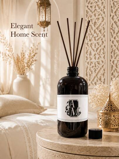 Großes Schilf-Diffusor-Set, langanhaltender Raumduft mit Duftöl & schwarzen Schilfstangen, flammenloser Raumduft-Diffusor für Schlafzimmer, Badezimmer, Wohnzimmer, Büro, Hotelstil Heimdekoration & Einweihungsgeschenk