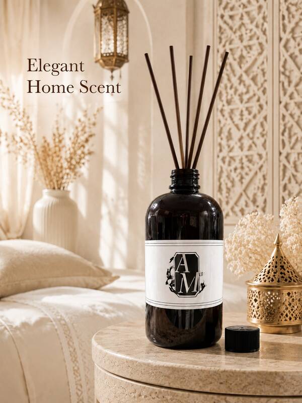 مجموعة موزع العطور بالقصب بسعة كبيرة، عطر منزلي طويل الأمد، تشمل زيت العطر والقصب الأسود، موزع عطر داخلي بدون لهب، مناسب لغرفة النوم والحمام وغرفة المعيشة والمكتب وديكور المنزل على طراز الفندق وهدية الترحيب بالمنزل الجديد