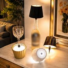 2/1pc Portable LED Creative Table Lamp, USB Rechargeable, 3 Color Modes, Touch Switch, Adjustable Brightness, Direct Plug Into Bottle For Use, DIY With Various Bottles, Suitable For Living Room/Dining Room/Bathroom/Windowsill And Bedroom Lighting Decoration - Bottle Lamp - View 3