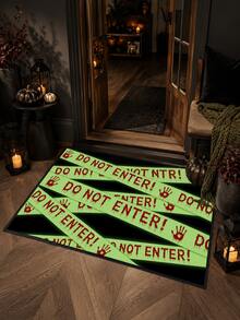 1-Pc Halloween Outdoor Non-Slip Doormat, Bathroom Mat, Kitchen Mat, Decorative Rug, Multi-Functional Mat, Hallway Rug, Soft, Convenient, Slip-Resistant, Kitchen Indoor/Outdoor Entrance, Bedroom, Home Decoration, Machine Washable. - Multicolor - View 2