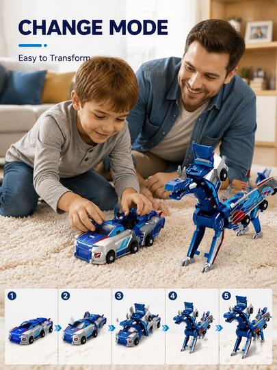 Collision Combination Transformable Car Doll Set, 2pcs Automatic Collision Splice Dragon Robot Vehicle, Crash Transformable Racing Car, Transformable Vehicle Action Figure Set, Cool Birthday Gift For 3-8 Years Old Boys Children