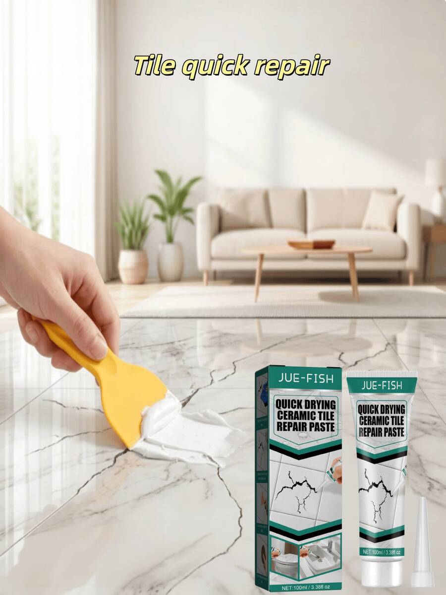 Tile Repair Paste, Crack Repair Tile Fast-Drying Adhesive For Marble, Bathtub, Furniture, Toilet, Very Suitable For Bathroom And Kitchen Floors And Walls, As Well As Unventilated Workspaces, Multi-Purpose Repair, Quick Recovery, Convenient And Fast, Household Essential, High-Quality Practical Gift For Family And Friends - A - View 1