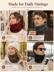 Unisex Warm Neck Warmer/Neck Gaiter, Elastic Neck Protection, Soft Warm Face Mask, Suitable For Autumn/Winter, Ideal For Outdoor Activities, Hiking, Cycling And Travel, Machine Washable, Comfortable And Cozy - Multicolor - View 7