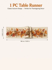 Autumn Pumpkin Table Runner, Maple Leaf Berry Acorn Floral Print Dining Table Decor, Suitable For Thanksgiving, Harvest Party, Kitchen, Dining Room And Farmhouse Home Decor - Multicolor - View 10