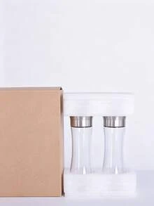 1件/2件裝高級不鏽鋼鹽與胡椒研磨器套組－可調式陶瓷－高玻璃鹽與胡椒研磨器－這款優雅且實用的研磨器套組將提升您的烹飪體驗並為您的廚房增添風味 - 彩色 - 查看 8