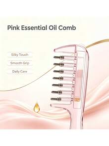 Transparent Hair Comb With Built-In Liquid Reservoir, Can Hold Hair Oil For Even Distribution, Ergonomic Handle For Comfortable Grip, Convenient And Practical Tool For Daily Home Hair Care - Multicolor - View 2