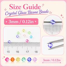 200-600pcs 3mm Austrian Premium Super Bright Crystal Beads, Rhombus Beveled Glass Spacer Beads For Jewelry Making DIY Handmade Beaded Accessories - Pointed Beads - View 2