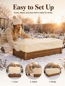 Raised Garden Bed Winter Plant Cover, Breathable Non-Woven Fabric Frost Protection Blanket With Drawstring, Windproof, Cold-Proof, Pest-Proof, Reusable Outdoor Planting Box Vegetable Seedling Cover - Multi-color - View 4