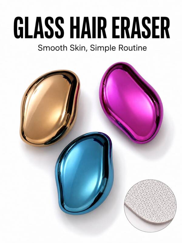 1pc Crystal Hair Eraser For Women & Men, Reusable Nano Glass Hair Remover And Exfoliator, Washable Manual Body Epilator & Hair Removal Stone, No Batteries Required, For Legs, Arms, Back, Chest, Home And Travel