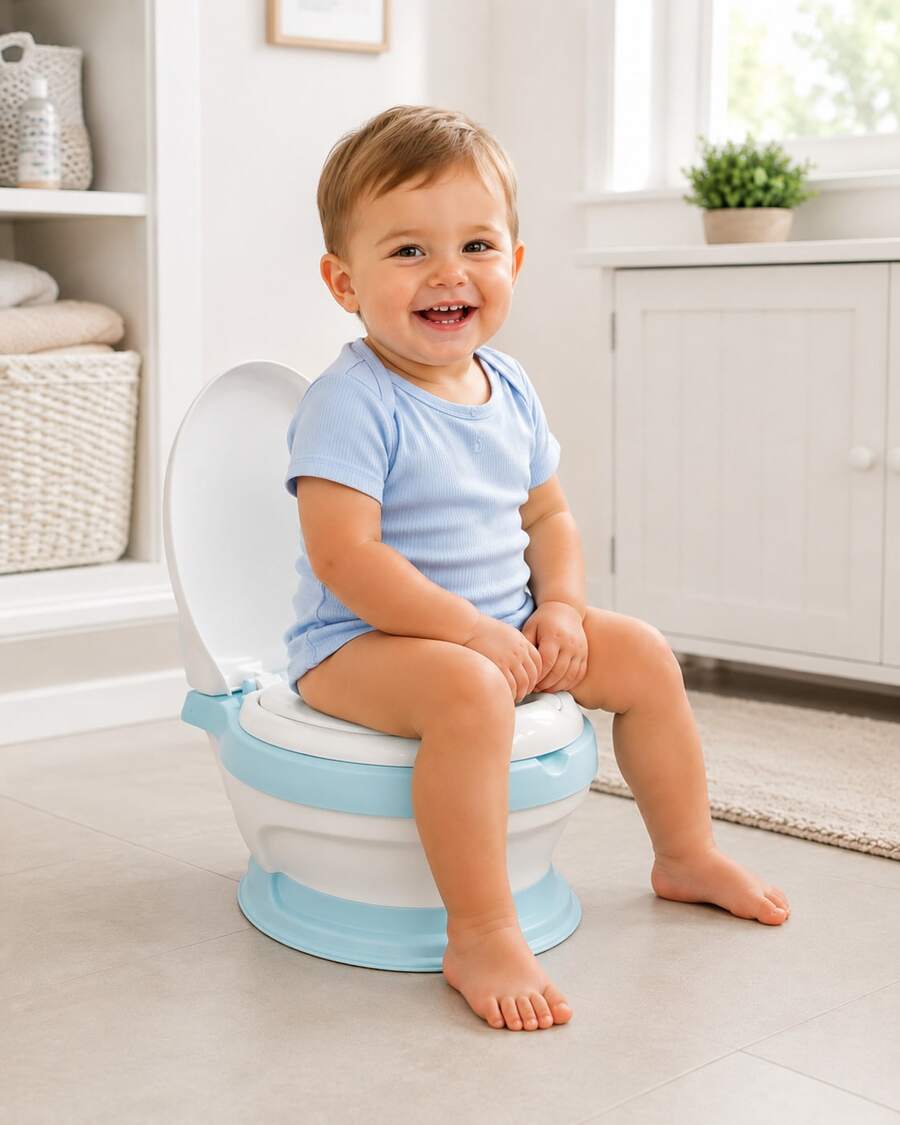 THE BABY SHOP Trainer Bath With Cushioned Seat With Lid And Container - Blue - View 1