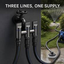 1‑In‑3‑Out Water Diverter Angle Valve, Fast‑Connect Multi‑Way Water Separator With Independent Switch, Bathroom Toilet Mop Pool High‑Pressure Washing Water Tap - Multi-color - View 1