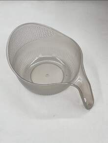 1pc Multi-Function Colander With Handle, 2-In-1 Design, Can Be Used As Vegetable Washing Basket, Rice Washing Basket, Strainer And Fruit Bowl, Suitable For Kitchen Sink, Also For Washing Rice, Preparing Salad And Draining Pasta - Clear - View 9