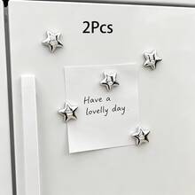 5/10pcs Silver Star Fridge Magnets, Acoustic Panel Magnetic Stickers, Kitchen Refrigerator Decoration, Fridge Door Decor, Photo Clips, Holiday Gifts - Multicolor - View 7