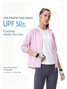 LI-NING Women's LN COOL Breathable Sun Protection Hooded Jacket AFDV286 - Twilight Purple - View 1