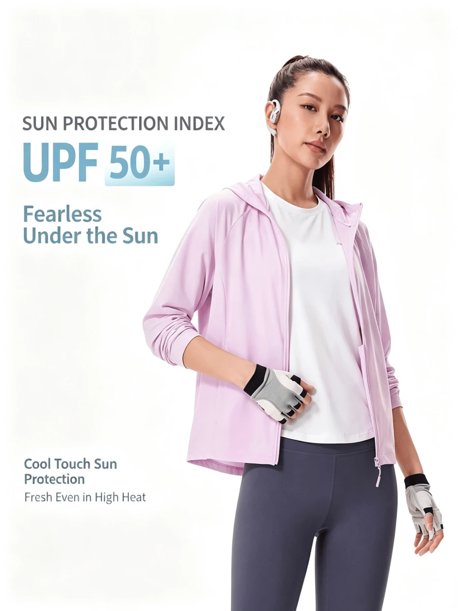 LI-NING Women's LN COOL Breathable Sun Protection Hooded Jacket AFDV286 - Twilight Purple - View 1