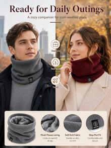 Unisex Warm Neck Warmer/Neck Gaiter, Elastic Neck Protection, Soft Warm Face Mask, Suitable For Autumn/Winter, Ideal For Outdoor Activities, Hiking, Cycling And Travel, Machine Washable, Comfortable And Cozy - Multicolor - View 4