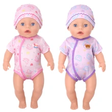 Doll Rompers, Including Printed Head‑Wrap Hats And Short‑Sleeve Bodysuits, Fine And Smooth Stitching, Suitable For 36‑45‑Centimeter / 14‑18‑Inch Newborn Dolls, Perfect For Parent‑Child Interaction, Ideal Holiday Gifts (Dolls Not Included) - Multicolor - View 2