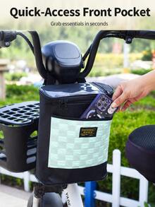 Motorcycle Scooter Front Storage Bag, Touch Screen Phone Window Handlebar Organizer Pouch, 23 X 27 X 12 Cm Zippered Hanging Bag With Front Pocket And Detachable Shoulder Strap For Electric Scooter, Moped, E-Bike, Daily Commuting Accessories - A - View 6