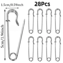 10/20/28Pcs Metal Large Safety Pins 50mm75mm/1.96inch2.95inch Two Sizes DIY Sewing Tools Wedding Brooches Clothing Accessories Handmade, Gold Silver Gun Black Antique Bronze - Multicolor - View 26