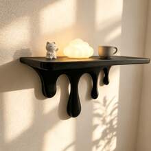 1 kệ treo tường hình giọt máu màu đen & đỏ, giá treo tường nổi bất đối xứng dạng chất lỏng, trang trí nhà chủ đề Halloween, giá trưng bày lưu trữ và giá đỡ nến thơm trị liệu - Nhiều màu - Xem 10
