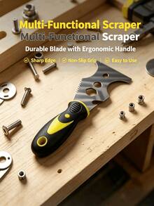 15-In-1 Multi-Function Paint Scraper Tool, Putty Knife With Non-Slip Ergonomic Handle, Caulk Remover, Suitable For Wallpaper, Paint Residue, Tile Installation And Home Renovation - Multicolor - View 1