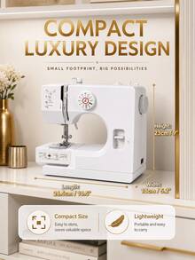 SMEGGEMS Sewing Machine With 12 Built-In Stitches, Portable Household Tabletop Design, Multi-Function Stitch Selection, Adjustable Stitch Length And Automatic Bobbin Winding - White - View 8