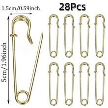 10/20/28Pcs Metal Large Safety Pins 50mm75mm/1.96inch2.95inch Two Sizes DIY Sewing Tools Wedding Brooches Clothing Accessories Handmade, Gold Silver Gun Black Antique Bronze - Multicolor - View 20