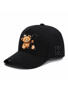 1pc/2pcs Crown Bear Personalized Pattern Design Printed Unisex Curved Brim Baseball Cap And Crossbody Bag, Street Fashion Outdoor Sports Baseball Cap And Bag, Adjustable, Gift For Yourself Or Friends - Multicolor - View 15