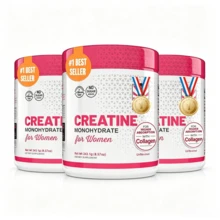 Creatine For Women – 5000mg Micronized Creatine Monohydrate With 2000mg Collagen + 1g BCAA 2:1:1 |   Muscle Recovery, Strength & Glute Support |   No Fillers, Natural Lemonade Flavor, Made In USA - 3件套 - 查看 2
