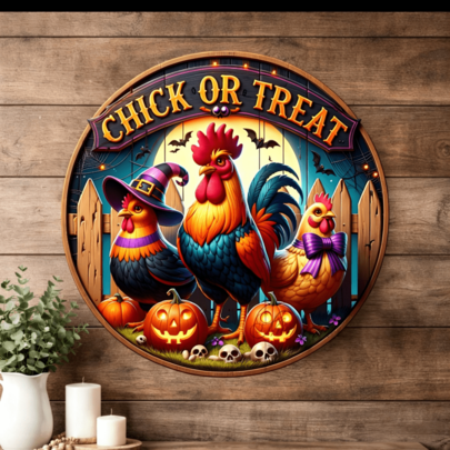Halloween Round Sign: Pumpkin Welcome Metal Wreath Decor, Vintage Halloween Decoration, Printed Aesthetic Room Decor, Welcome Round Sign, Suitable For Home, Garden, Farm, Bar Or Cafe Wall Decoration