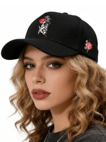 1pc/2pcs Bushido Sakura Pattern Design Printed Unisex Curved Brim Baseball Cap And Crossbody Bag, Street Fashion Outdoor Sports Baseball Cap And Bag, Adjustable, Gift For Yourself Or Friends - Multicolor - View 4