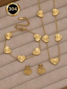 時尚 18K 金色保色不鏽鋼手工雕花，適合女性派對佩戴 - 金黃色5 - 查看 3