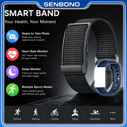 SENBONO New Smart Band: Fitness Tracking, Multi-Sport Modes, Fitness Tracking Band, 24-Hour Sleep Monitoring, All-Day Continuous Heart Rate & Blood Oxygen Monitoring, Lightweight Body - Fashionable Multi-Function Smart Watch