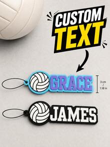 Personalized Volleyball Name Keychain, Customized 3D Sports Bag Tag With Name, Volleyball Player Team Gift, Backpack Luggage Charm, Birthday, Halloween, Thanksgiving And Christmas Gift For Volleyball Enthusiasts - Multicolor - View 3