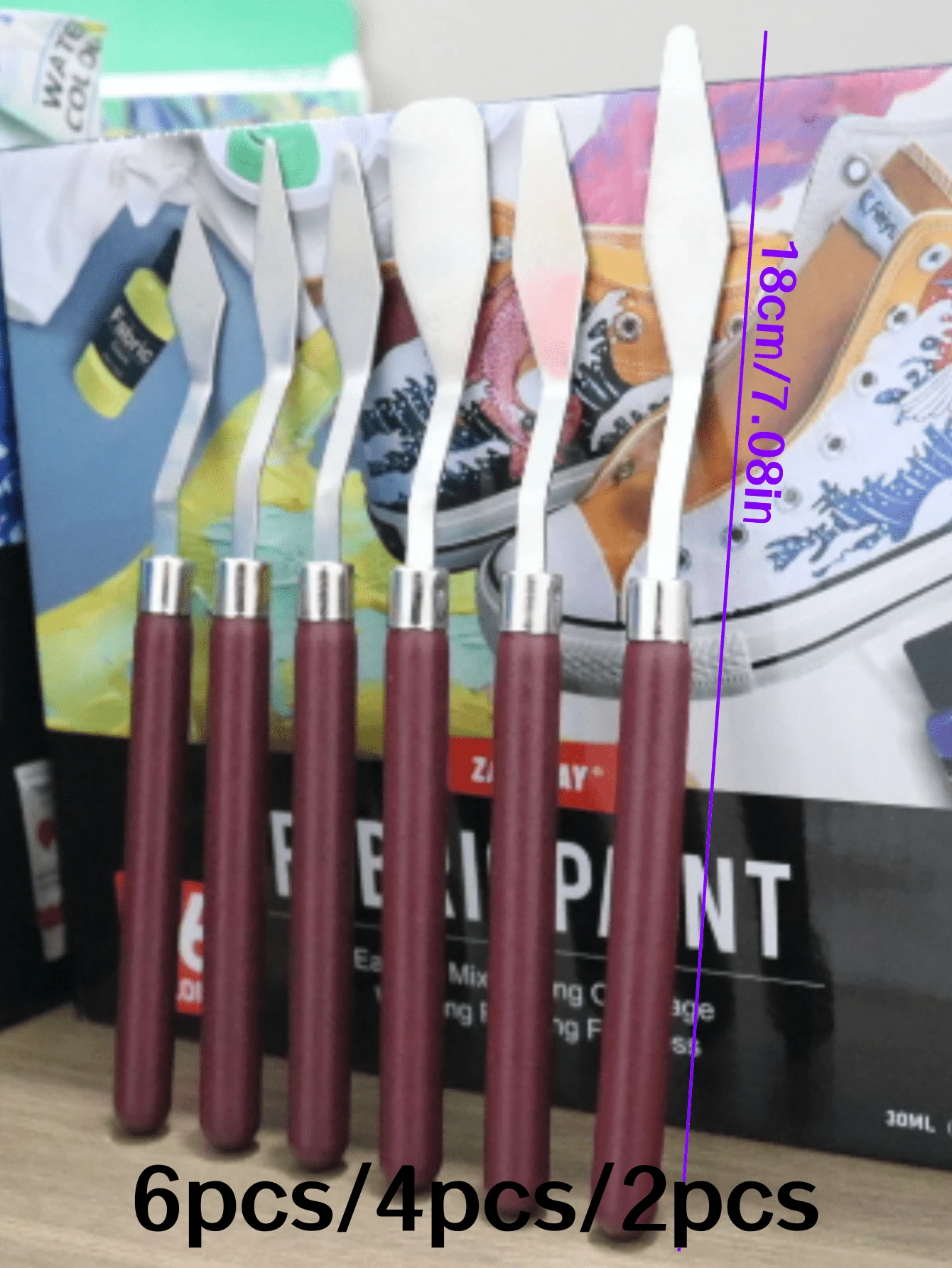 Red Handle Palette Knife Set - 6pcs/4pcs/2pcs. Stainless Steel Scraper. Suitable For Oil Painting, Acrylic Painting, Watercolor Painting. Suitable For Canvas Painting, DIY Crafts And Pottery Painting Tools. - Multicolor - View 1