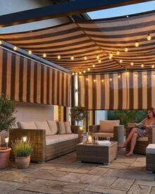 BVIOZ Shade Cloth 95% 3.7x3m Brown Striped - A - View 4