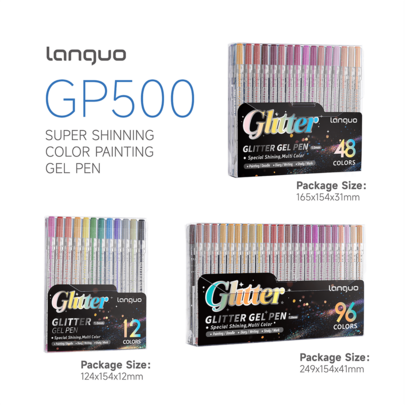 1pc 96-Color Super Glitter Gel Pen Set, Pearlescent Metallic Colorful Gel Pens, Smooth Ink Flow, Suitable For Scrapbooking, Collage, Hand Drawing, Doodle, Coloring, Photo Album Decoration, DIY Crafts, Student Art Painting, Highly Attractive Stationery Gift Box