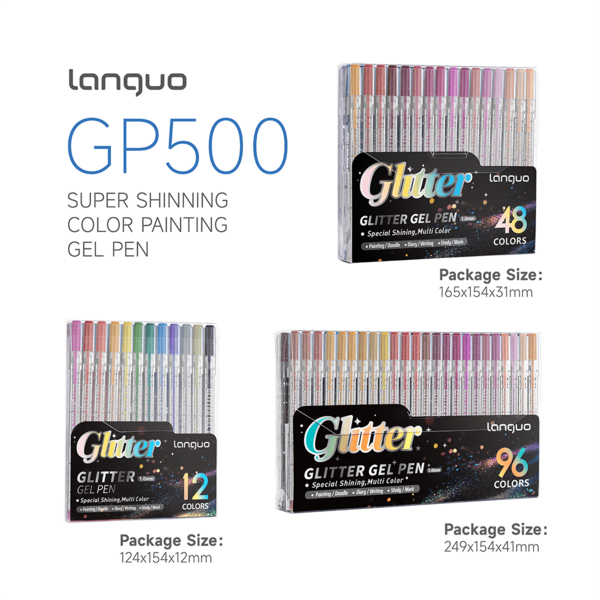 1 pieza Set de 96 bolígrafos de gel superbrillantes, bolígrafos de gel metálicos perlados de colores, flujo de tinta suave, adecuados para scrapbooking, collage, dibujo a mano, garabatos, colorear, decoración de álbumes de fotos, manualidades DIY, pintura artística estudiantil, caja de regalo de papelería altamente atractiva