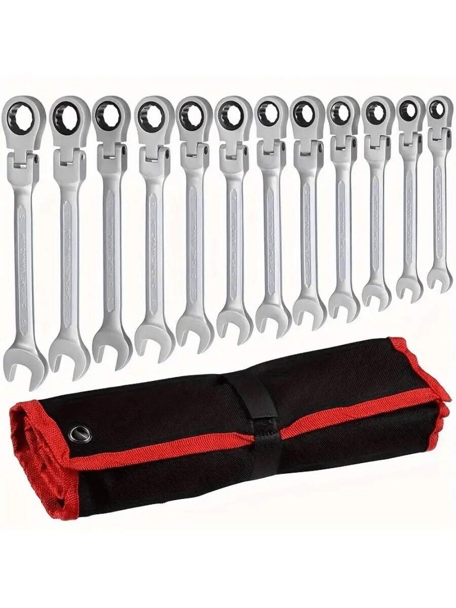10mm Quick Repair Tool Multi-Size 72-Tooth Swivel Head Socket Ratchet Wrench - Electroplated movable head ratchet wrench single 10MM - View 1