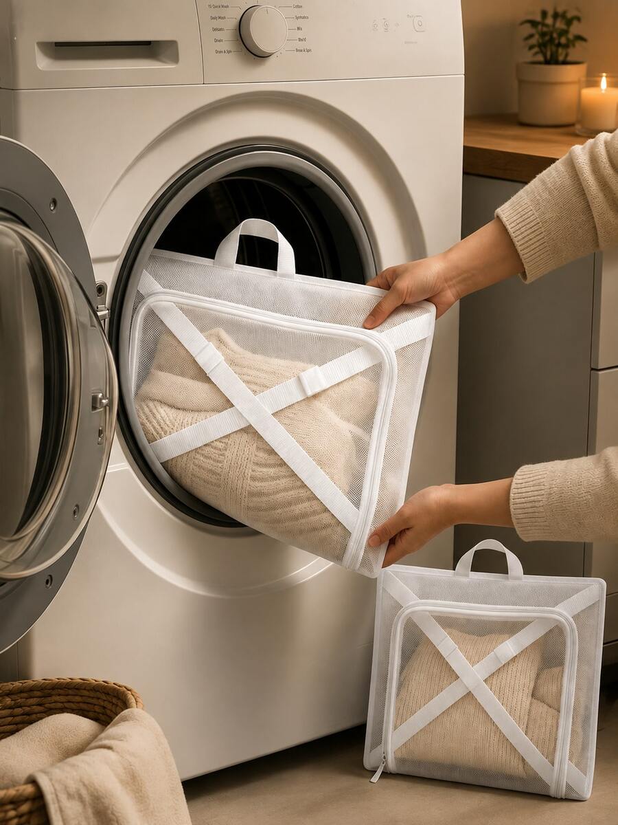 Tas Cucian Anti-Deformasi untuk Sweater Wol, Tas Cucian Jaring yang Dapat Digunakan Kembali, Tas Penyimpanan Pakaian Portabel untuk Perjalanan - MultiWarna - View 1