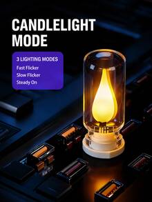 XF.Meraki Mini USB Car Ambient Light, Touch Dimming Retro Glass Bottle LED Bulb Night Light, Plug-In Car Interior Neon Decorative Light, Suitable For Bedroom, Camping, Party And Holiday Decoration - A - View 12