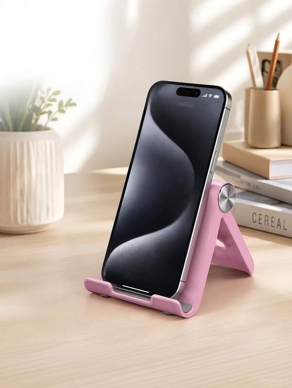 2/1pc Portable Desktop Phone Stand, Made Of ABS Material, Adjustable Angle, Compact And Lightweight, Suitable For Smartphones.