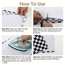 1 Roll 12 Inch*5 Yard Iron-On Adhesive Interlining, For Sewing, Crafting, Quilting, Non-Woven Iron-On Adhesive Fleece, Single-Sided Backing Foam Support Interlining, White, Suitable For DIY Handbags, Home Decor - A - View 5