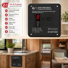 2-In-1 RV Carbon Monoxide & Propane Gas Detector, 12V DC Flush Mount CO/LP Gas Alarm With LED Display, 100dB Audible Alert & Lever-Nut Connector For Motorhome, Travel Trailer, Camper, Black - Black - View 8