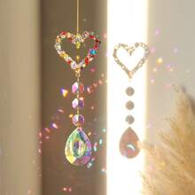 1pc Dreamy Starry Sky Crystal Sun Catcher, Suitable For Home Window And Yard Decoration - Heart - View 7